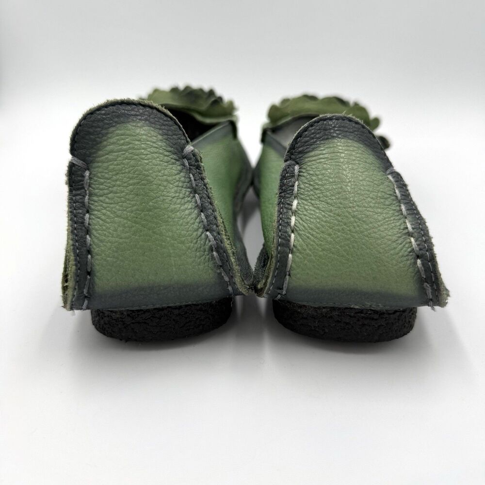 L’Artiste Spring Step Dezi Green Leather Rose Flower Flats Women EU 40 US 9 - Picture 11 of 11